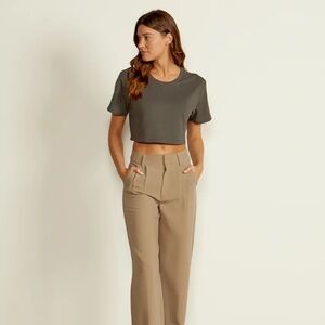 NWT BYLT basics drift relaxed cropped crew, ash color, size S